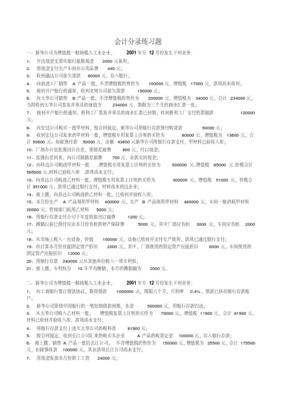 會計分錄練習題